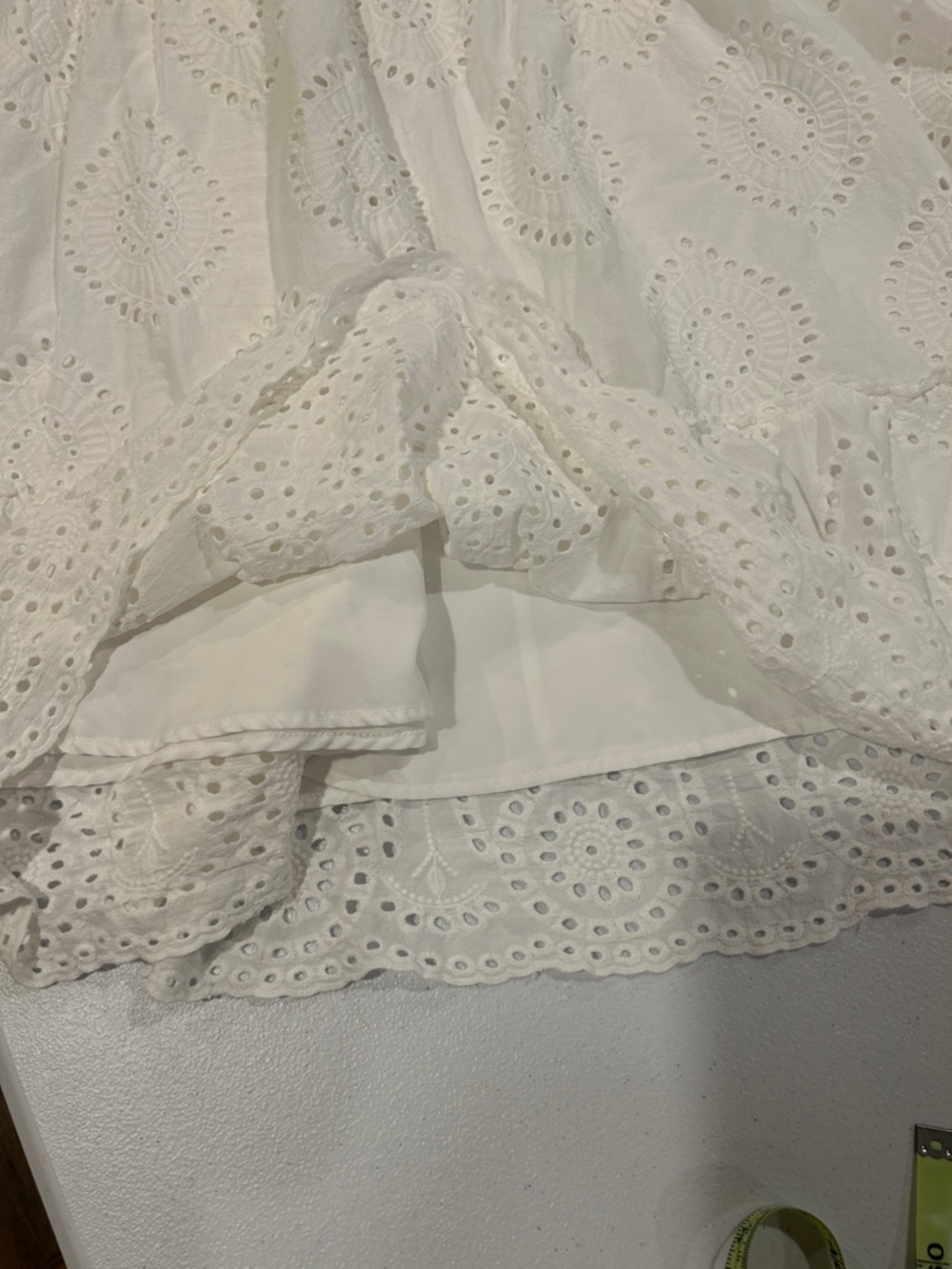 White Eyelet Tiered Midi Skirt - Picture 4 of 7